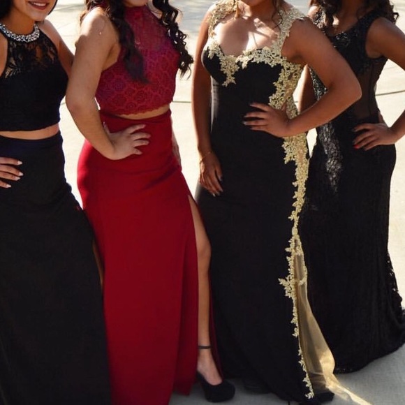 Red Prom Dress (two piece) - Picture 8 of 8